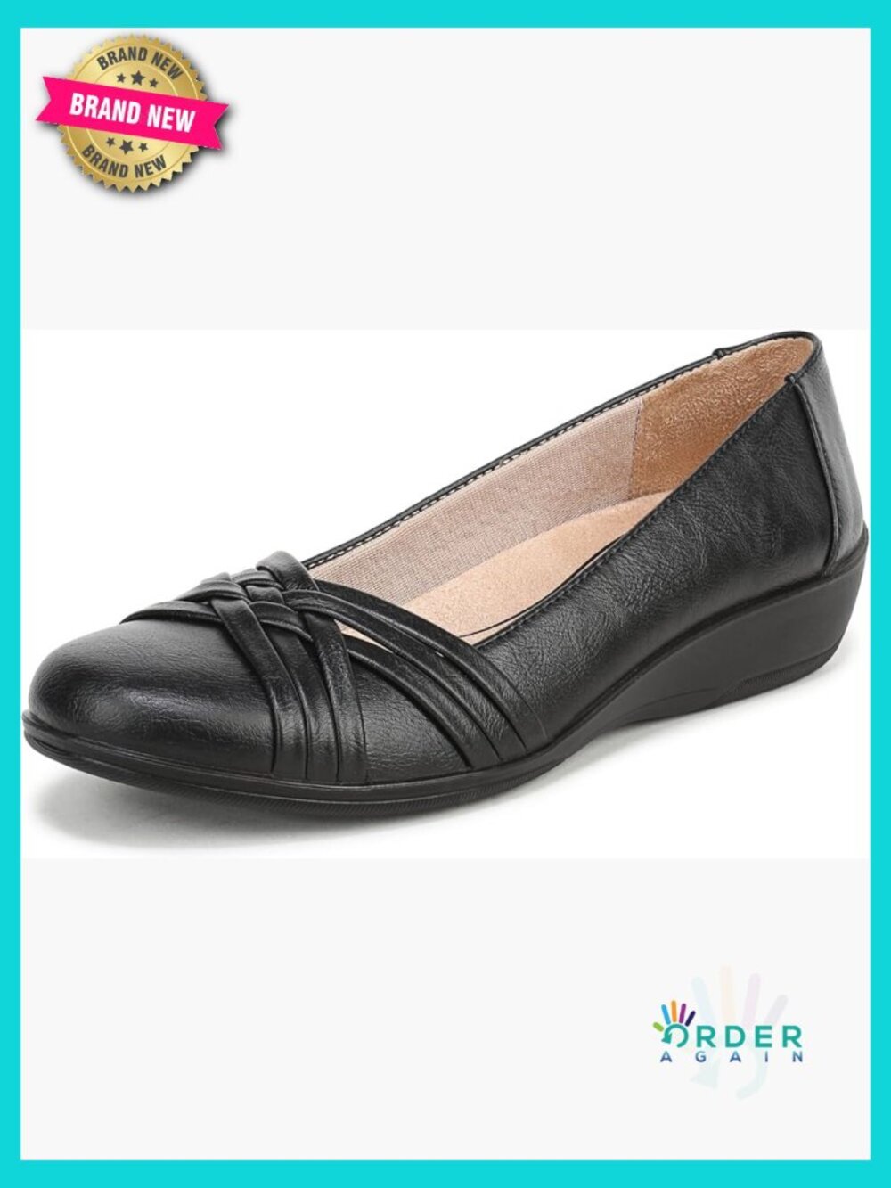 Soft System Ballerina Flat Crisscross Strap Wedge Slip On Comfort Dress Shoe
